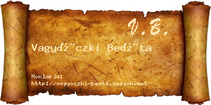 Vagyóczki Beáta névjegykártya